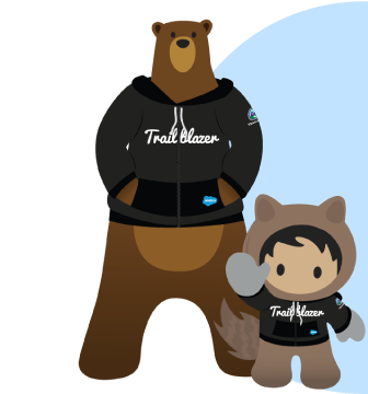 Trailhead mascots Codey and Astro